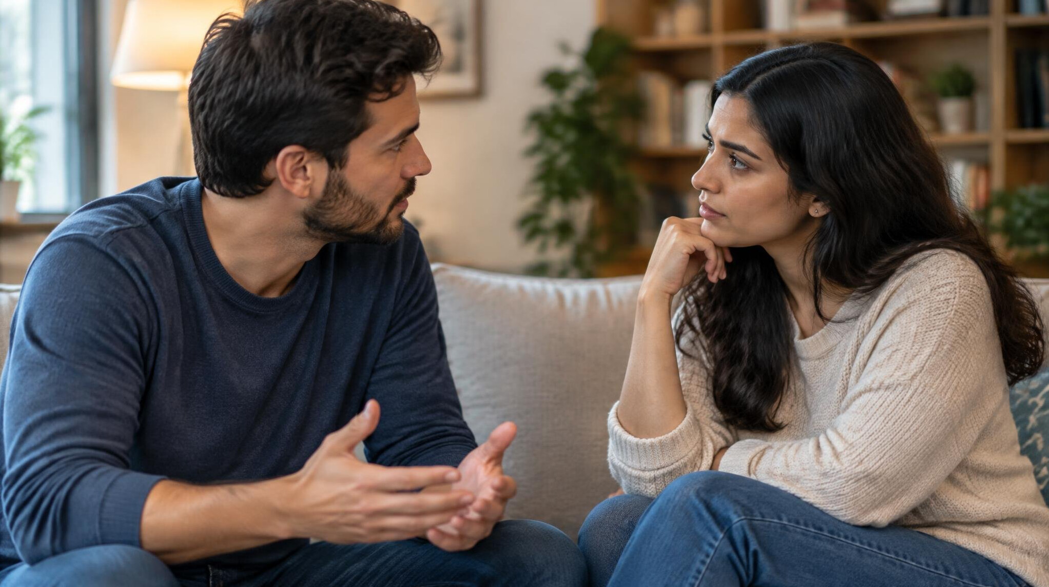 couple having deep conversation
