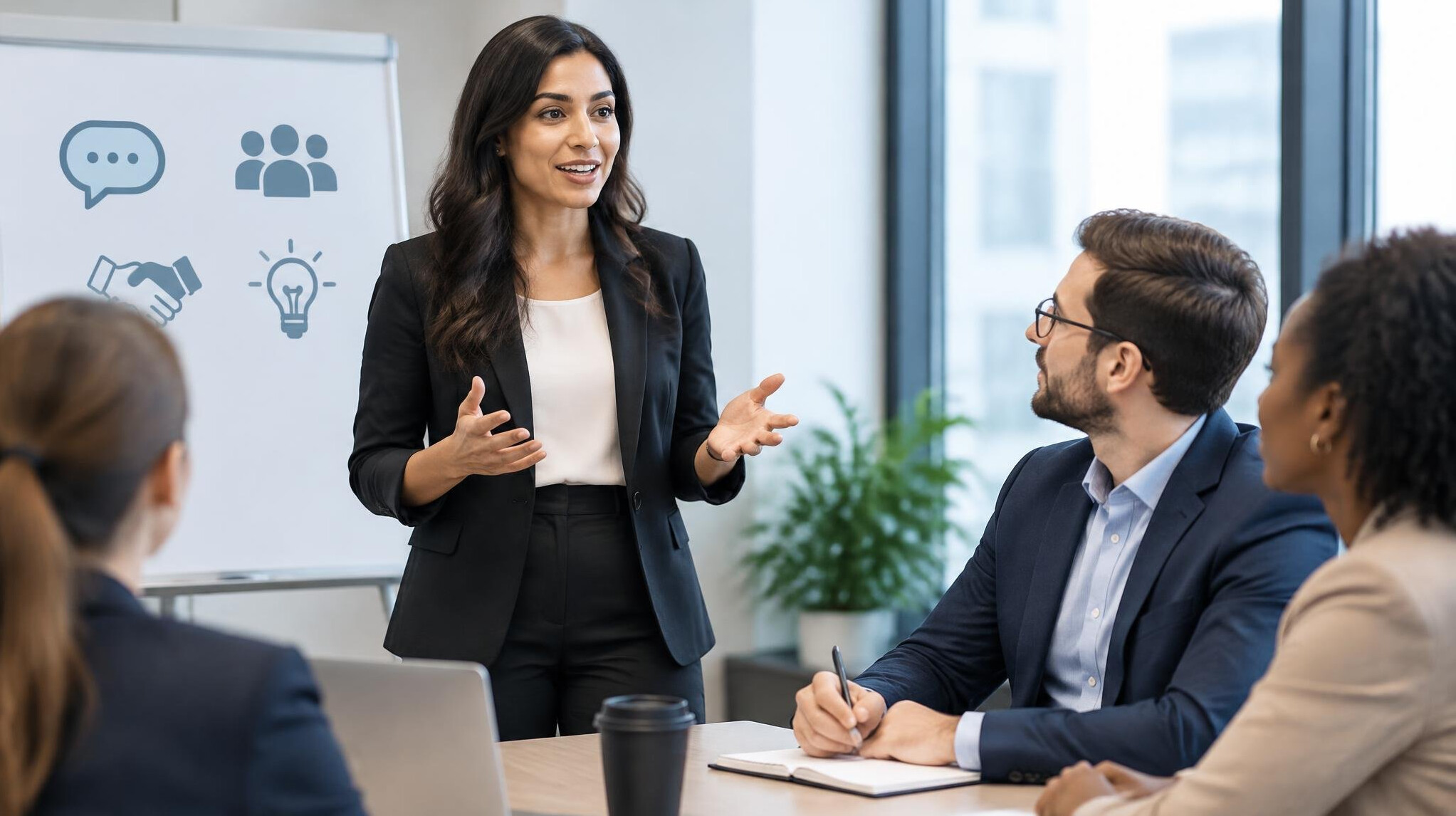 business professional speaking